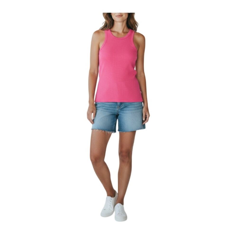 ARAMINTA JAMES The Everyday Knit Tank Top Women 10/M Watermelon Resort City NWT